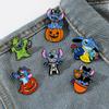 Animación de Dibujos Animados Elementos Creativos de Halloween Stitch Lindo Broche de Metal Decorativo Aleación de Goteo de Aceite Pines Accesorios