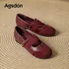 Zapatos Mary Jane Augushideng para Mujer 2026 Nuevo Estilo Vintage de Otoño con Aumento Interno de Altura, Elegantes y Cómodos para Usar con Faldas