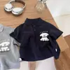 Nova camisa polo de verão infantil, estilosa, fofa, com estampa de cachorrinho 3D e gola, para meninos e meninas, vestuário infantil