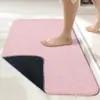 Alfombrilla de piso de color liso y lino sintético simple para baño y inodoro, de secado rápido, absorbente, resistente al desgaste y a prueba de polvo, de Amazon transfronterizo