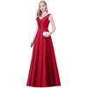Amazon Aliexpress Vestido de Noche Pesado Hecho a Mano Escote en V Profundo Vestido de Banquete Vestido de Brindis de la Novia Vestido de Presentador de Reunión Anual Vestido de Novia