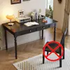 Mesa de Madeira Maciça Preta Estilo Americano Estudo em Casa Quarto Estilo Europeu Estilo Francês Retrô Pequeno Apartamento Mesa para Computador Mesa de Escrita