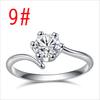 Anillo de Boda para Pareja con Seis Garras Micro-Curvadas, Diamante Zirconia Micro-Pavimentado Estilo Coreano Popular, Anillo Dorado Blanco Electrochapado