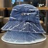 Sombrero de Cubo de Mezclilla Retro Japonés Desgastado para Hombres y Mujeres, Versátil para Primavera y Verano, Sombrero de Sol Adelgazante para Salidas