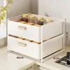 Estante de piso para horno de microondas de cocina, estante multifuncional de escritorio con cajones extraíbles en capas, estante de almacenamiento para encimera de horno