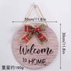 Decoração de Boas-Vindas Placa Redonda com Letras Guirlanda de Rosas Pendurada em Madeira Placa de Porta Decoração de Boas-Vindas Ornamento Pendurado em Estilo Europeu