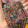 Turmalina de Colores Cuentas Redondas Cuentas Sueltas Turmalina de Color Imitación Piedra de Cuarzo Begonia Jade Cuentas Accesorios para Joyería Listos para Usar