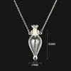 Collar con Colgante de Botella de Aceite Esencial de Vidrio Transparente en Forma de Corazón, Colgante de Botella de Fragancia, Collar Sencillo de Acero de Titanio, Regalo para Amigos y Parejas