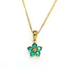 Nuevo Estilo Coreano Ins Moda Diamante Flor Acero de Titanio Collar para Mujer Simple, Fresco, Elegante y Versátil Colgante