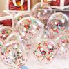 Comercio exterior transfronterizo Bola de látex de lentejuelas de 12 pulgadas Bola de película de aluminio amor de cinco ángulos bola de aire flotante suministros de decoración para fiestas
