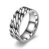 Anillo de Acero de Titanio Personalizado Estilo Europeo y Americano Moda Diseño de Aceite Corrosión Anillo para Hombre Joyería para Mano Venta al por Mayor