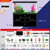 Nuevo Estilo Acuario Mediano para Peces Tanque de Peces de Vidrio Dorado para Peces Dorados con Gabinete, de Pie en el Suelo para Sala de Estar, para Personas Perezosas, Sin Cambio de Agua