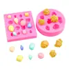 Molde de Silicona para Epoxy de Cristal Ske Anillo Colgante Molde para Colgante de Arete DIY Molde Redondo de 6 Cavidades para Hacer Pastel