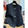 Chaleco de Traje Negro para Mujer, Moderno y Elegante, Chaleco con Capas sin Mangas Estilo Francés 2026 para Mujer 5772