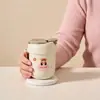 Taza de Hongo Infantil 316 para Uso en Casa, Taza de Aprendizaje de Dibujos Animados para Bebés, Taza con Popote de Doble Capa Anti-quemaduras, Taza de Agua Portátil con Escala