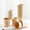 Copo de papel de fibra de bambu, descartável, simples, espessado, para uso doméstico, copo de papel para café, copo de chá para escritório comercial