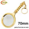 70 Mão esculpida Tuhao Gold Leitura Lupa Metal Chapeado Latão Com chaveiro Outdoor Sun Ignition