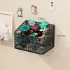 Caja de almacenamiento para accesorios para el cabello, montada en la pared para niños y estudiantes universitarios, pinzas para el cabello, diademas, montada en la pared para uso en el baño, nuevas ligas para el cabello, estante multifuncional
