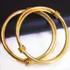 Pulsera de aleación chapada en oro de 24k imitación oro pulsera de novia color dorado protección de color ajustable de empujar y tirar pulsera de terrier de yuan accesorios