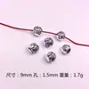Xizang Plata Vintage Espaciadores Redondos Cuentas Sueltas Pulsera Collar Cordón Cuentas DIY Accesorios para Joyería Mayoreo
