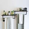 Estante de Baño Americano Industrial Tubo de Agua Hierro Forjado Tabla Estantería Vitrina Estante Vitrina Toallero