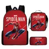 Mochila de liberación rápida transfronteriza de Spider-Man Set de tres piezas Dibujos animados para estudiante de primaria Mochila Escolar Mochila