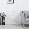 Estante para macetas de sala de estar con balcón, estante para suculentas, estante de hierro verde nórdico, estante de flores de varias capas, decoración de escaleras giratorias para interiores