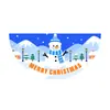 Transfronteiriço Novo Produto Forma de Leque Semicírculo 2025 Natal Personagem de Desenho Animado Festa Decoração Bandeira Cortina de Porta Cobertura de Porta Banner de Porta