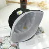 Sombrero de pescador de doble cara con margarita pequeña GD para mujer, estilo coreano de primavera y verano, nuevo sombrero tipo cubeta parasol para hombre, sombrero de sol delgado para otoño e invierno