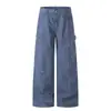 Pantalones Casuales de Pierna Ancha Desestructurados con Parches de Salpicaduras de Tinta para Hombre, Pantalones Largos Unisex Sueltos de Pierna Recta Vintage de Primavera Nuevos, Modernos