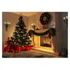 Tecido de Fundo de Natal Novo Transfronteiriço, Tecido Pendurado para Decoração de Feriado, Aniversário e Inverno, Tecido de Fundo para Fotografia de Festa ao Ar Livre