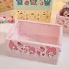 Caixa de armazenamento dobrável de mesa estilo japonês Kulomi Yugui Dog Student Girls' Heart Folding Stationery Storage Basket