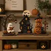 Enfeites Transfronteiriços de Produtos de Madeira, Conjunto de Três Peças de Fantasma de Halloween, Enfeites de Mesa de Madeira, Mercado de Pequenas Mercadorias de Yiwu, Atacado Exclusivo