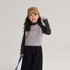 Pudding Haru Camiseta Básica de Otoño 2024 Otoño e Invierno Nueva Camiseta Básica de Cuello Medio Tortuga a Contraste para Mujer con Manga Raglán