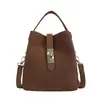 Yuezhi 2026 outono inicial nova moda bolsa de balde versátil de mão, bolsa de ombro e transversal simples casual tecida