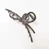 Pinza de sujeción para el pelo con línea de pedrería metálica y lazo, grande, con sentido de alta gama, para la parte trasera de la cabeza, pinza de tiburón, accesorios elegantes para el pelo