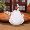 Suministro de transmisión en vivo Xinjiang Golden Jade colgante de marca de seguridad oveja grasa jade blanco hebilla de seguridad colgante Guanyin Buda collar