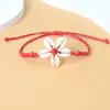 Pulseira Flor de Concha Mais Vendida no Exterior Estilo Férias na Praia Joia Natural de Concha Tecida à Mão Tamanho Ajustável