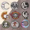 Lixin bordado por computadora tela logo insignia redonda estilo punk parches pegatinas accesorios para ropa etiqueta bordada tela para bordar pegatinas de diario