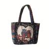 Nova Bolsa de Mão Bordada para Trabalho Estudante Lona Bolsa de Mão Bolsa Estilo Chinês Bolsa Universitária Feminina para Pessoas de Minorias