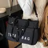 Bolsa de Lona de Grande Capacidade para Mulheres 2025 Novo Estilo Coreano Simples Bolsa de Ombro Transversal Versátil Bolsa de Mão para Trabalho Bolsa Tote