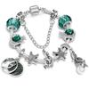 Mundo Subaquático Nemo e Estrela do Mar Pingente Charme Pulseira Feminina DIY Contas Azuis de Rosto Pulseira Boutique Lote