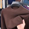 Nuevo Suéter Delgado de Seda de Morera + Lana de Oveja de Cuello Alto Largo para Hombre Camiseta Interior de Punto para Hombre Lana t