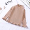 Suéter Grueso Cálido para Niñas para Otoño e Invierno, Prendas de Punto Pulóver para Bebés, Camiseta Base de Punto de Color Sólido para Niños Pequeños