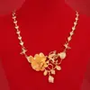 Joia de Colar Novo Banhado a Ouro para Casamento Tassel de Dragão e Fênix Conjunto de Noiva Corrente Ouro Imitação Loja Conjunto de Casamento Decorações