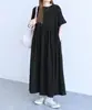 Comércio Exterior 2026 Verão Novo Vestido Midi Patchwork Plissado Patchwork Saia Midi Versátil para o Dia a Dia Emagrecedora