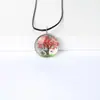 Colar Árvore de Flores Secas Corrente de Suéter Colar Estilo Literário Colar Simples Specimen de Gipsofila Colar de Pedra do Tempo