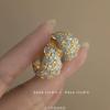 Flores en las Orejas ~ Aretes Grandes de Pétalos con Esmalte Chorreado para Mujer, Aretes Pequeños de Primavera de Alta Gama que Realzan el Rostro, Aretes Retro Exagerados