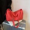 Bolsa Retrô 2025 Cor Pura Simples Bolsa de Axila Bolsa de Ombro Feminina Casual Moda Fresca Bolsa Feminina Estilo Ocidental Bolsa Pequena