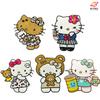 Nuevo en stock Bordado de Computadora de Dibujos Animados Kt Cat Calcomanías de Tela Bolsa Cesta de Verduras Accesorios para Prendas Accesorios Parche DIY